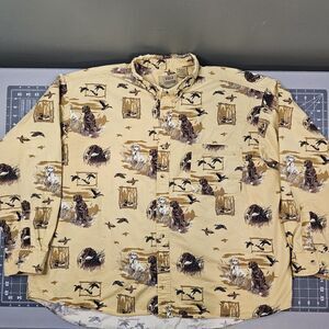Vintage Field Tested Shirt XXXL Yellow Outdoor Life Duck Hunting Dog Lab Dadcore
